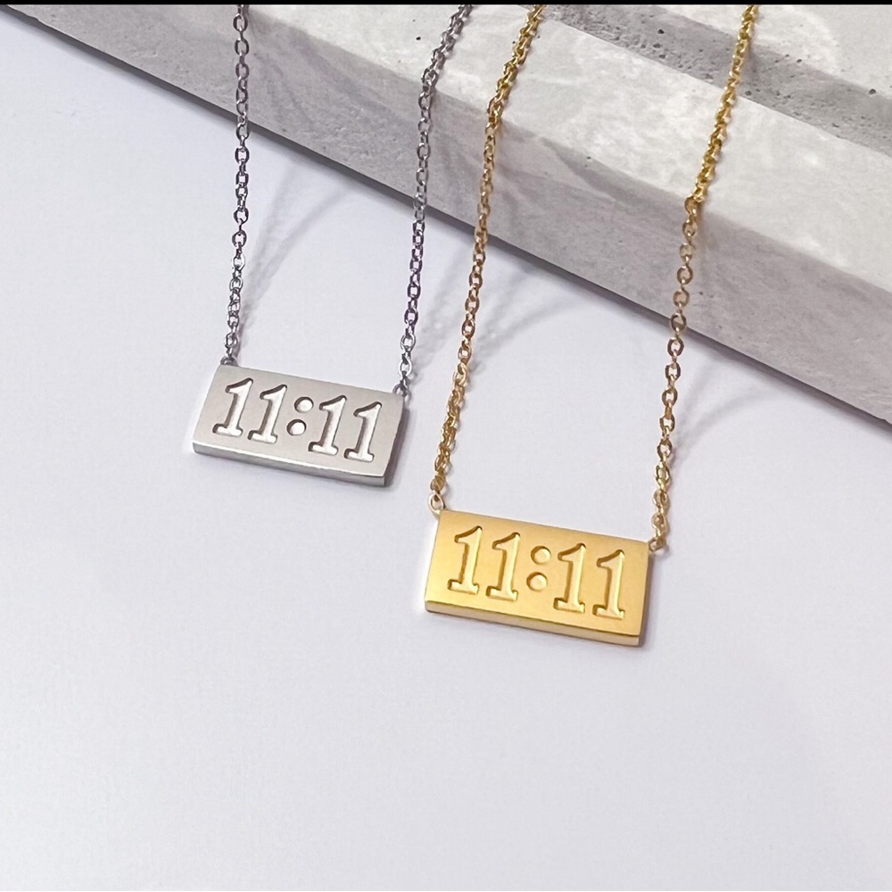 11:11 Angel Number‎ Necklace 18k 
Gold Plated Adjustable Dainty Gold or Silver